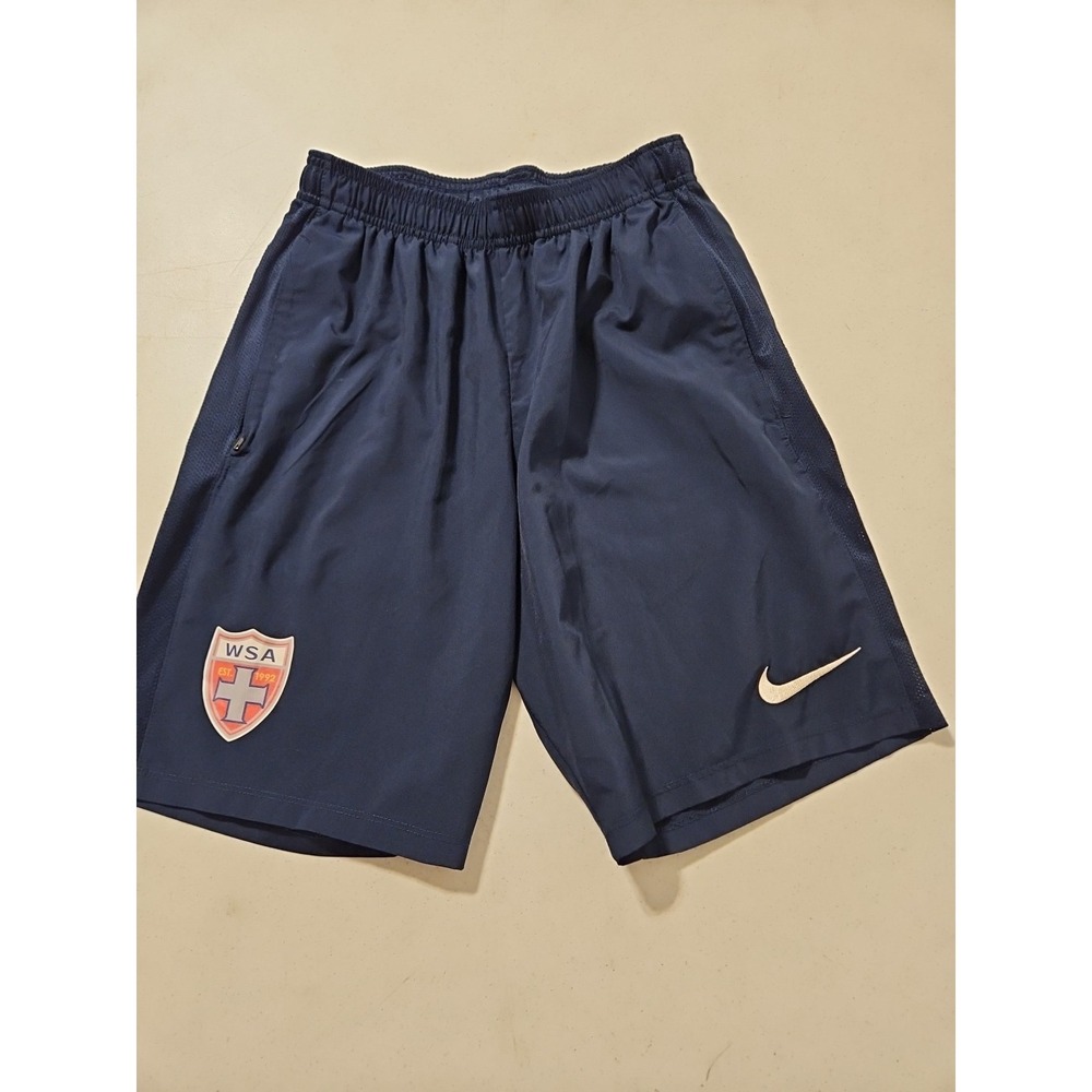 Nike Soccer Shorts Men's Small Blue Dri-FIT Official WSA Training Gear (1320)‎